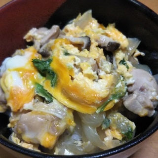 椎茸と水菜入り カサ増し親子丼